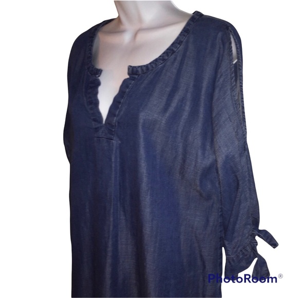 Soft Surroundings Chambray Cold Shoulder Tunic M - Picture 6 of 6